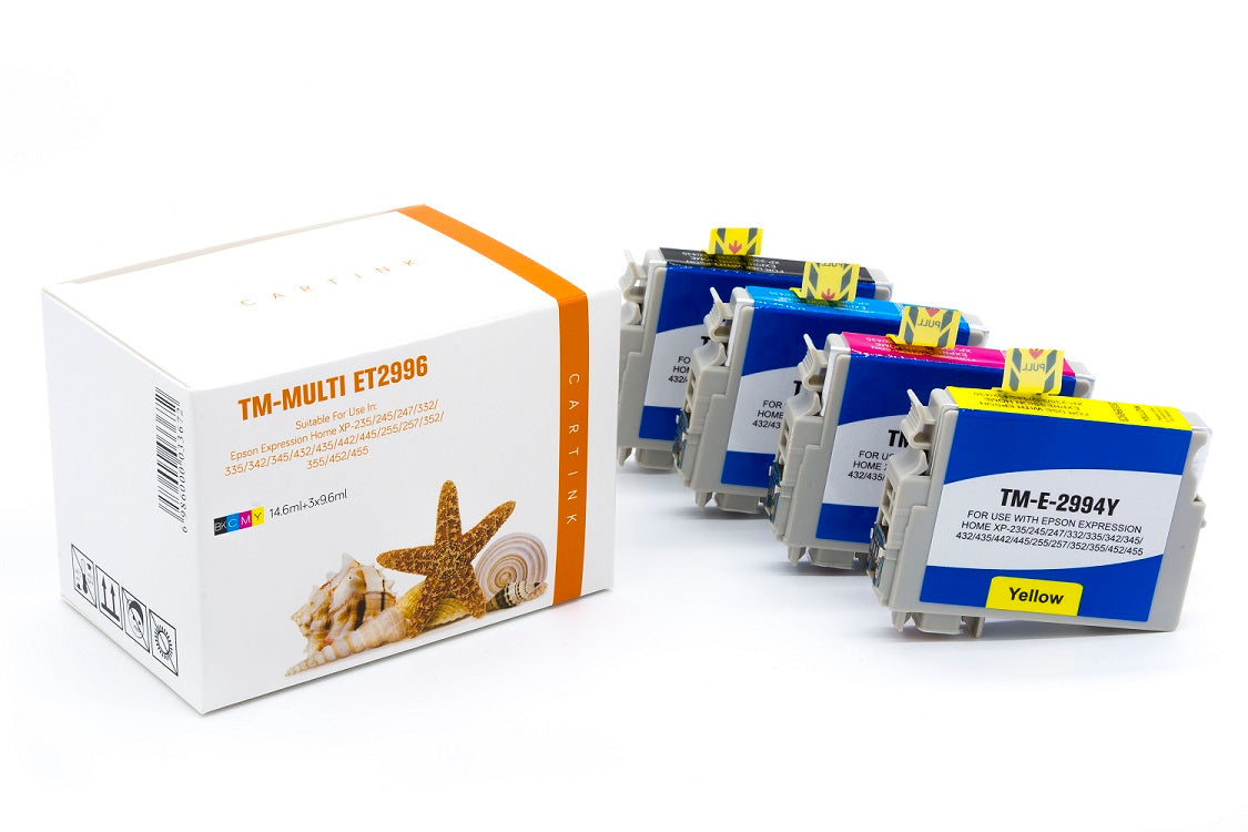Alternatives Tintenpatronenset Schwarz, Cyan, Magenta, Gelb (hohe Kapazität) ersetzt Epson T29XL CMYK