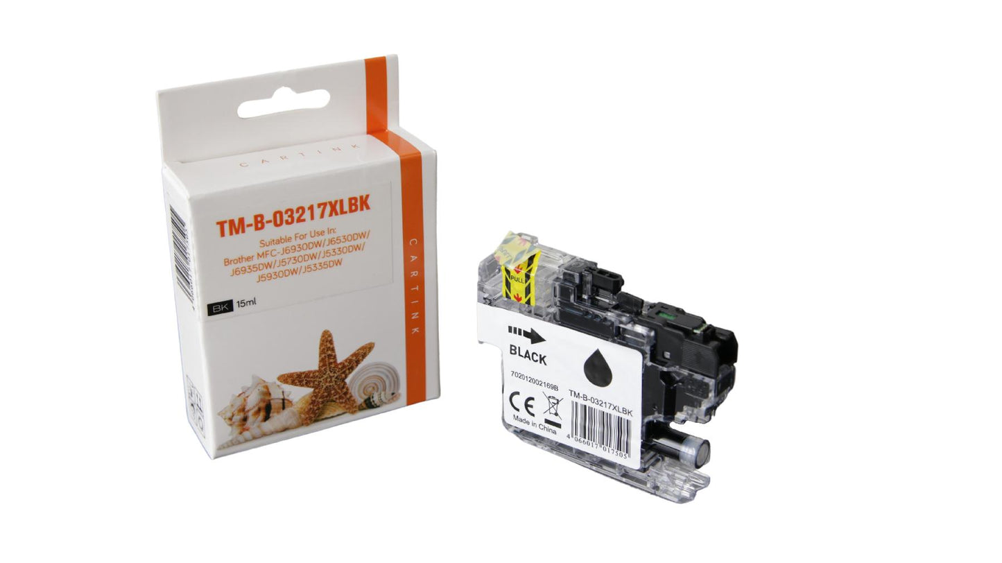 Alternative Tintenpatrone Schwarz ersetzt Brother LC-3217 BK