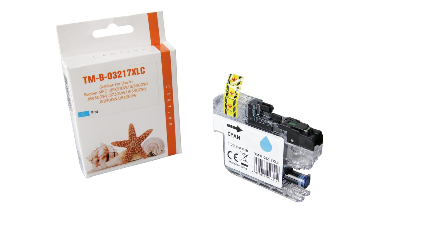Alternative Tintenpatrone Cyan ersetzt Brother LC-3217 C