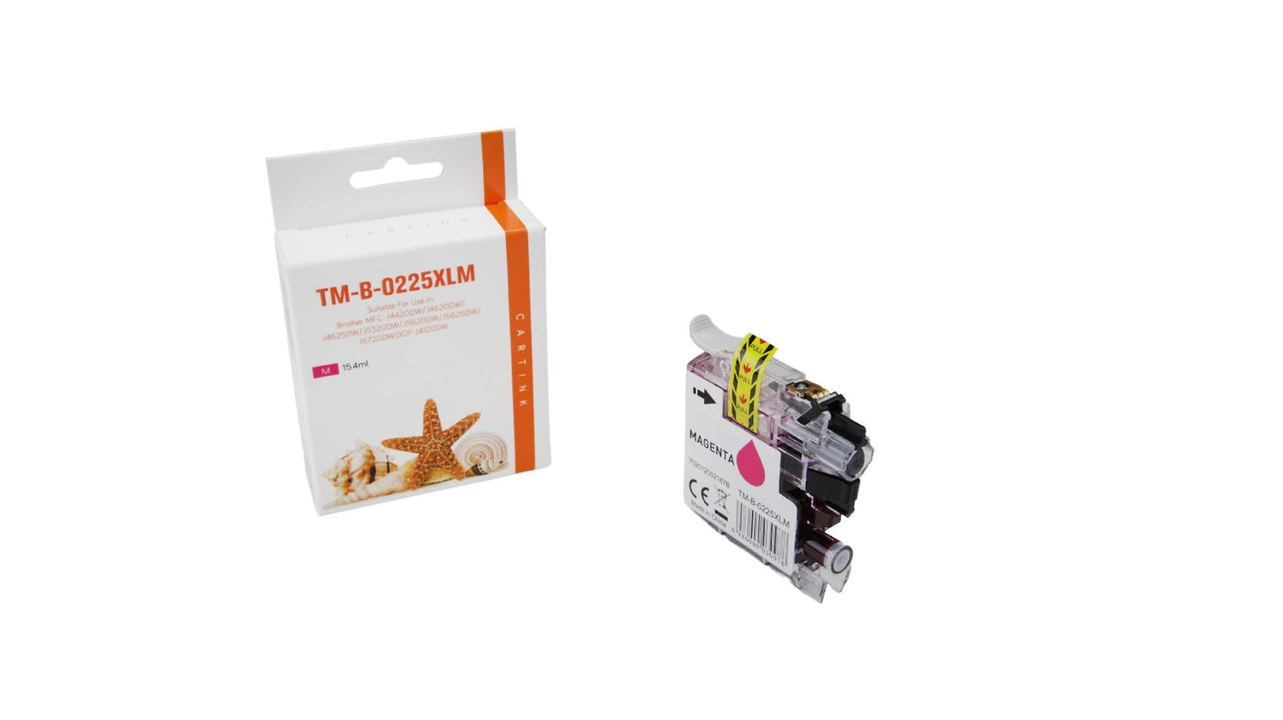 Alternative Tintenpatrone Magenta (hohe Kapazität) ersetzt Brother LC-225XL M